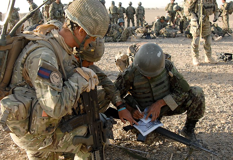 British Soldiers with Afghan National Army on Operation Omid Char